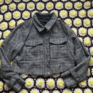 Houndstooth cropped Women's Jacket
